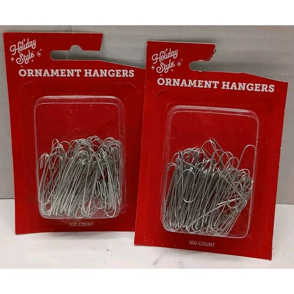 Lot Of 2 (200)* 100 Count Silver Christmas Ornament Hook Hangers *Metal Wire*New